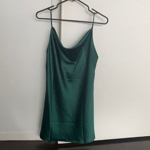 Emerald Green slip dress with zip closure